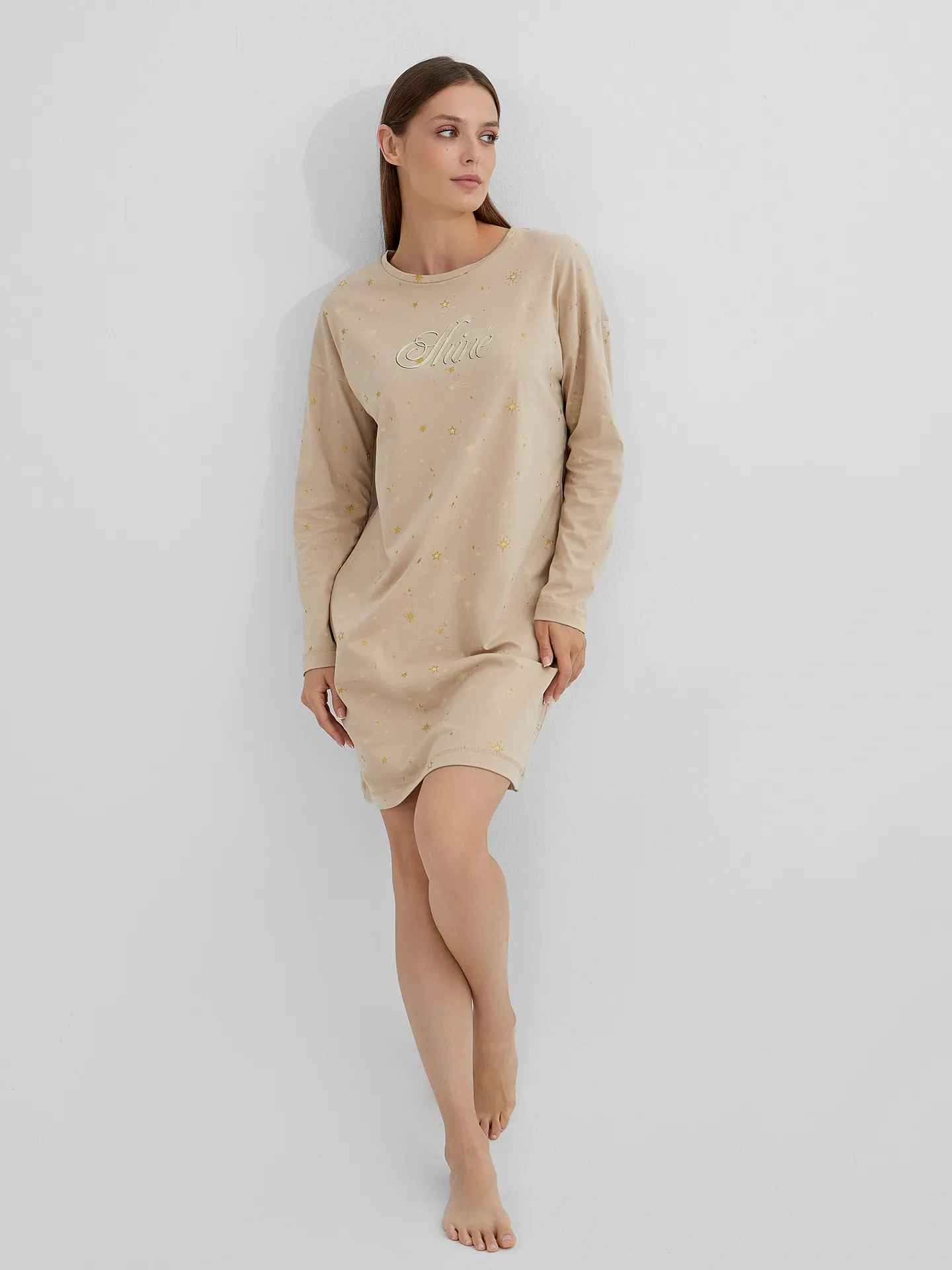 Сорочка Mark Formelle 572362 (р.164/170-104-110, звезды на песочном) — фото 4