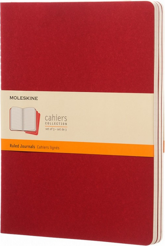 Набор блокнотов Moleskine Cahier Journal XLarge CH121 (3шт, клюквенный)