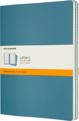 Набор блокнотов Moleskine Cahier Journal XLarge CH021B44 (3шт, голубой)
