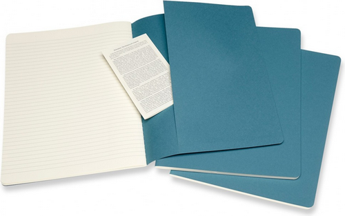 Набор блокнотов Moleskine Cahier Journal XLarge CH021B44 (3шт, голубой) — фото 5