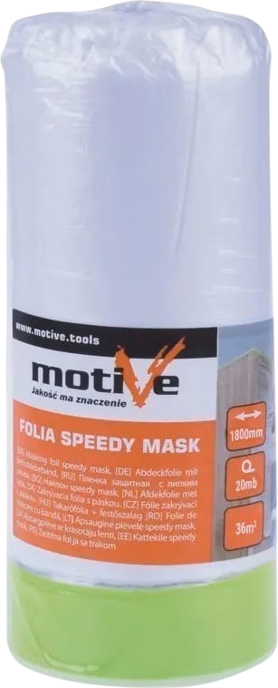 Пленка строительная Motive Speedy Mask термостойкой с клейкой лентой (1.1х33м)