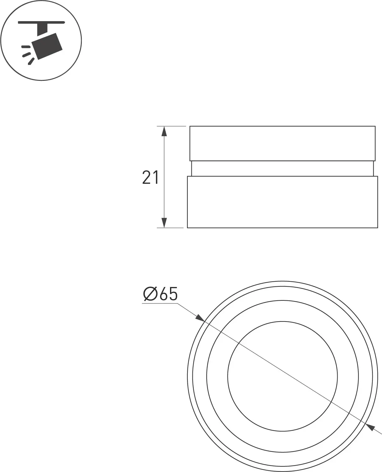 Насадка торцевая для светильника Arlight LGD-ARTIFACT-LENS-R65 WH / 057126 — фото 3