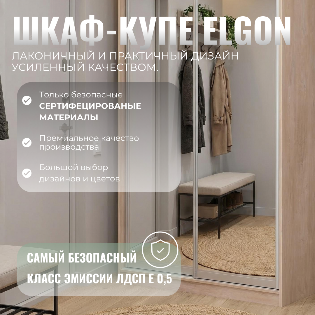 Шкаф-купе Рэйгрупп 158 BBX Elgon РГ-04.03 (белый премиум/белый премиум/хром) — фото 6