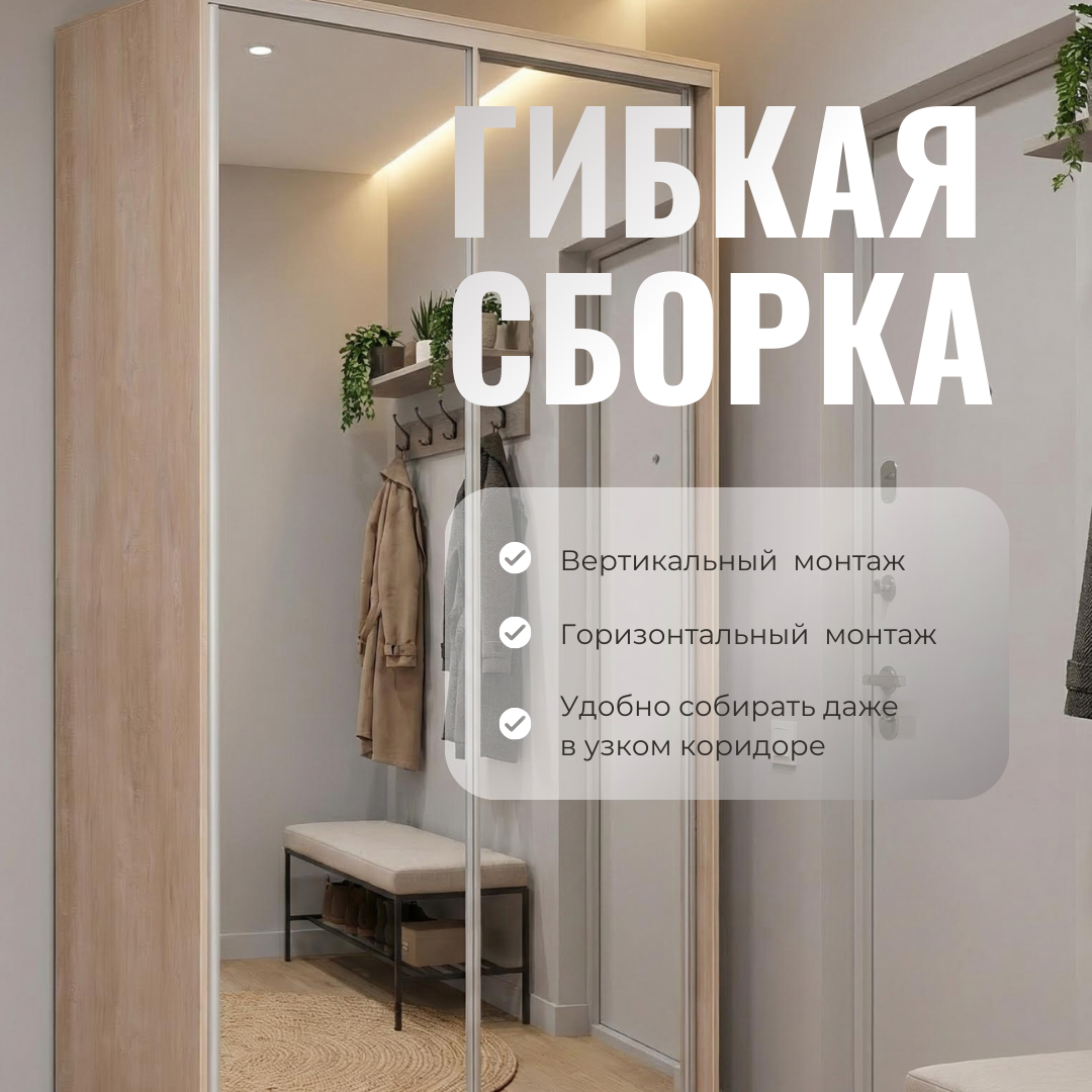 Шкаф-купе Рэйгрупп 138 EEX Elgon РГ-05.04 (дуб элисон/дуб элисон/хром) — фото 6