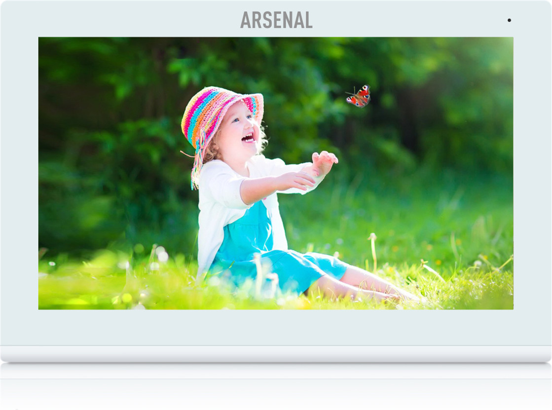 Видеодомофон Arsenal Титул 7 FHD TUYA + Рокси FHD (белый/серебро) — фото 2