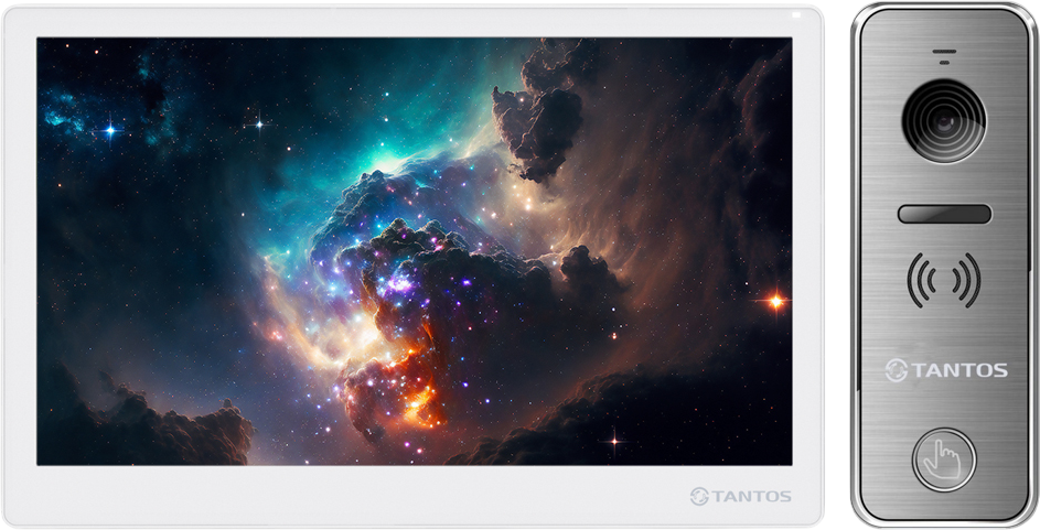 Видеодомофон Tantos Stark HD SE Tuya + iPanel 2 HD (белый/металл)