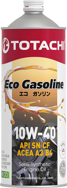 Моторное масло Totachi Eco Gasoline Semi-Synthetic 10W40 SN/CF / 10901 (1л)