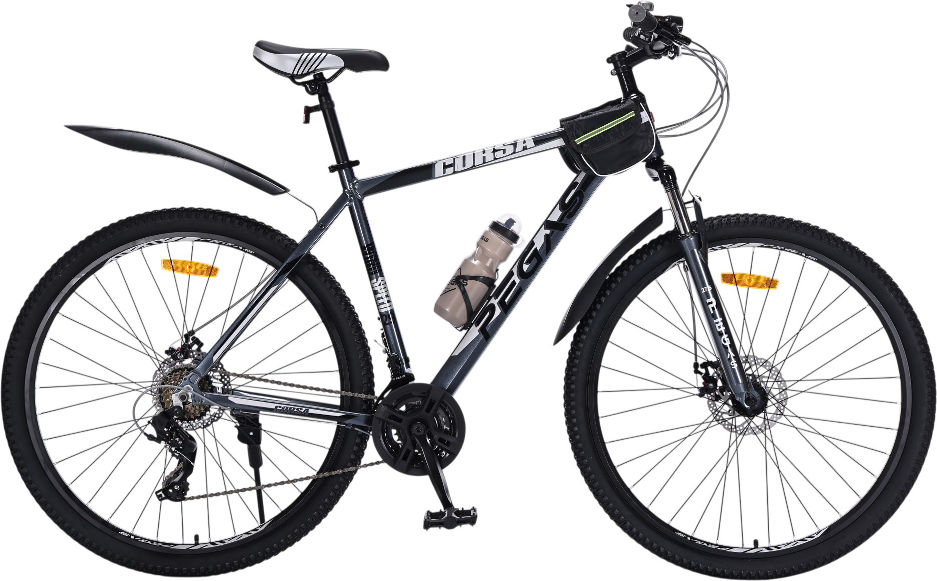 Велосипед PEGAS Corsa 27.5 (19, черный/белый)