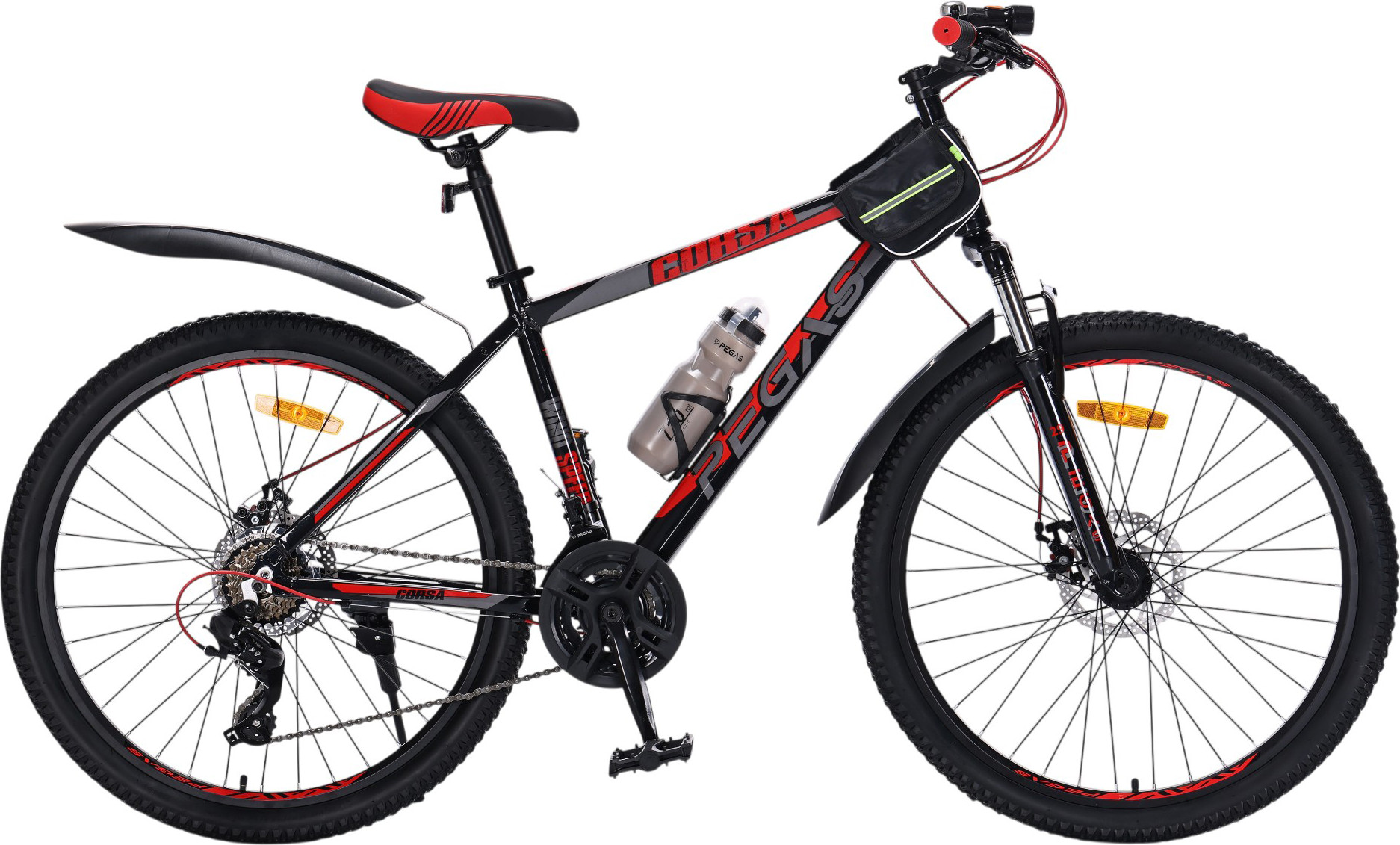 Велосипед PEGAS Corsa 29 (19, черный/красный)