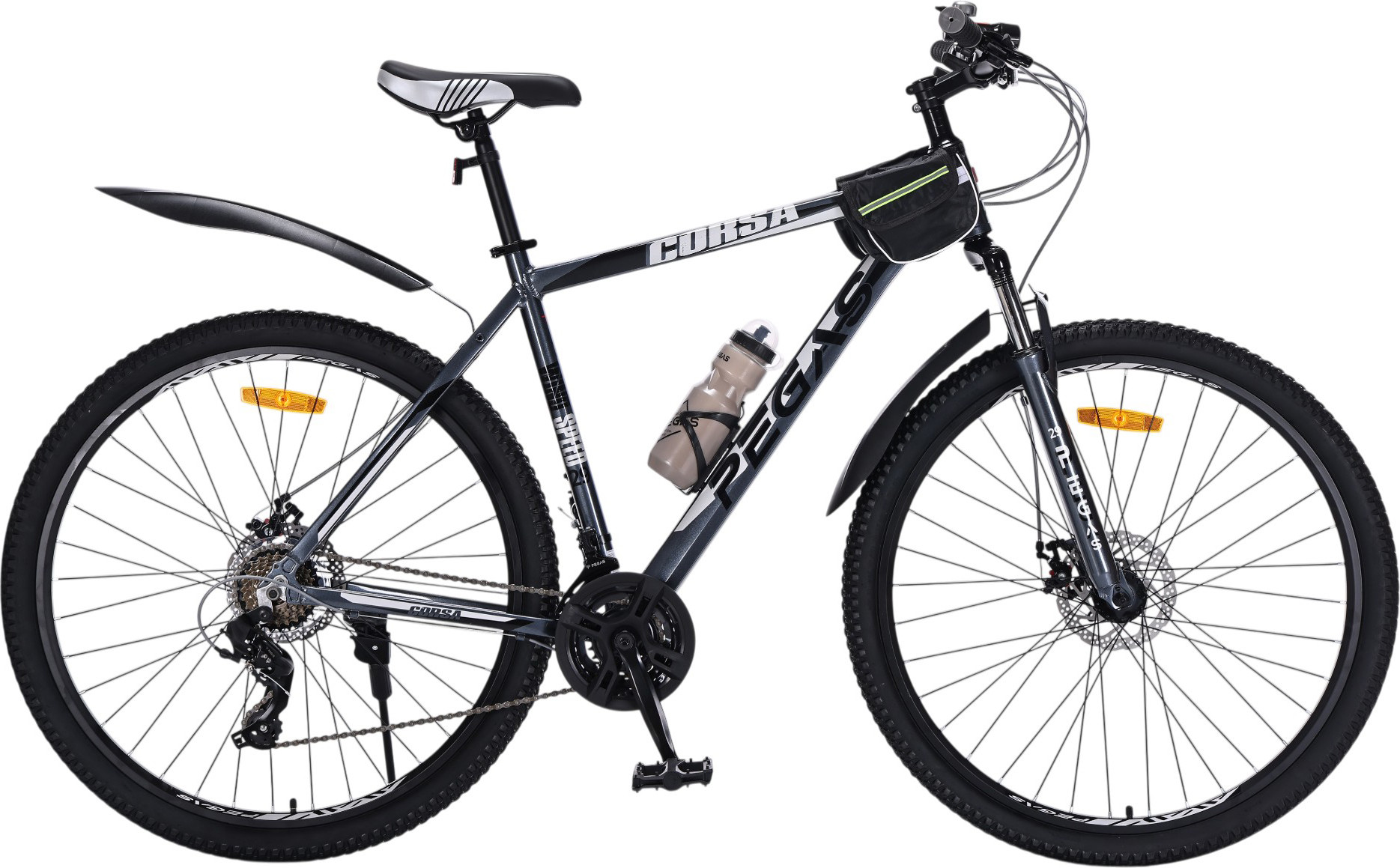 Велосипед PEGAS Corsa 29 (21, черный/белый)