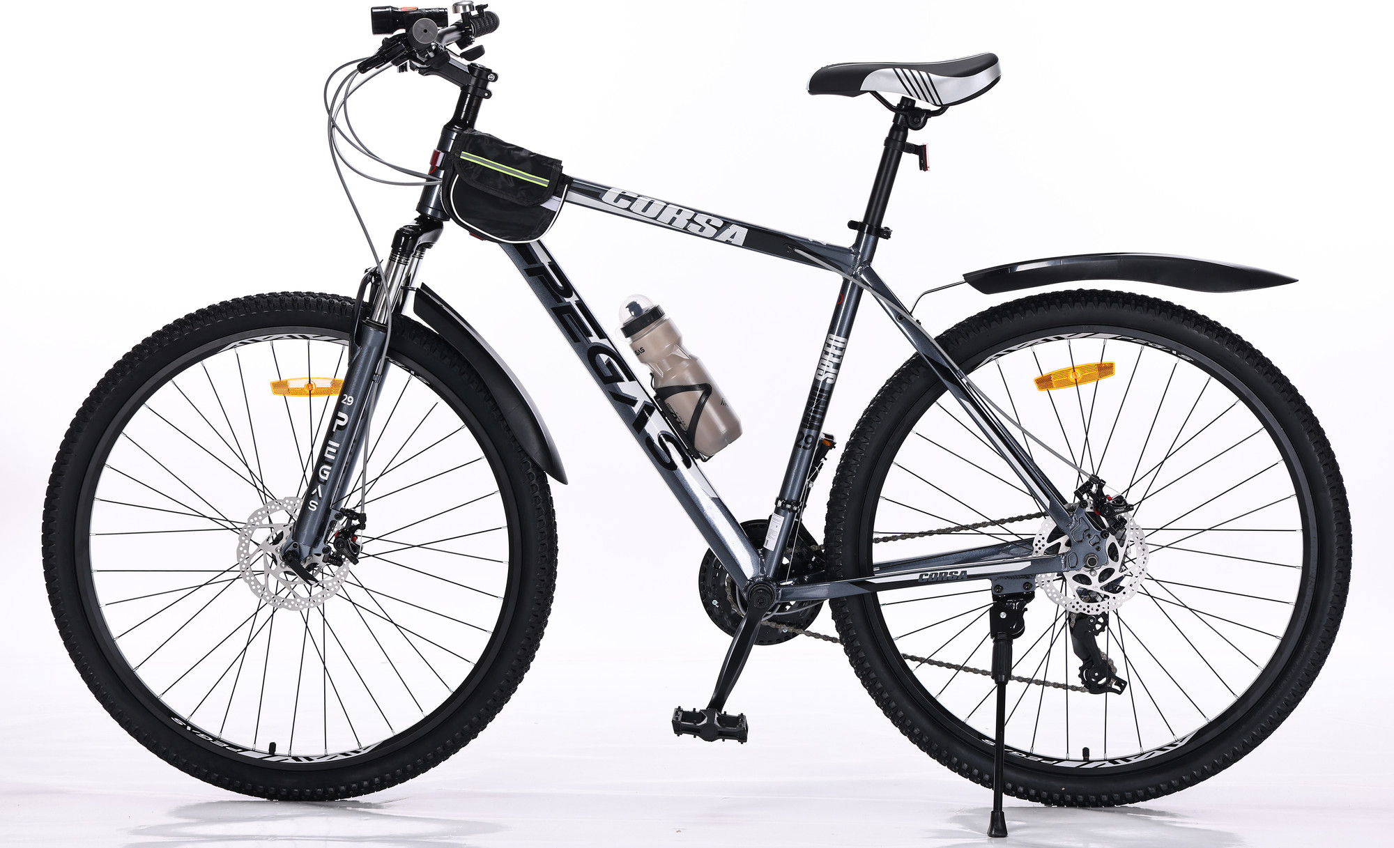 Велосипед PEGAS Corsa 29 (21, черный/белый, разобранный, в коробке) — фото 2