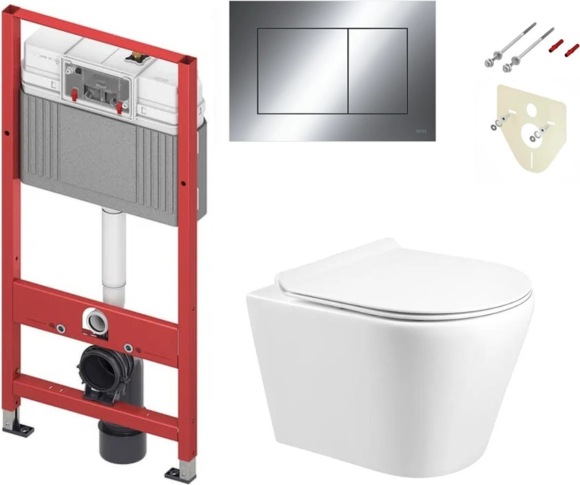 Унитаз подвесной с инсталляцией Grado GD-W201T + TECE Kit 9400412 (с кнопкой смыва)