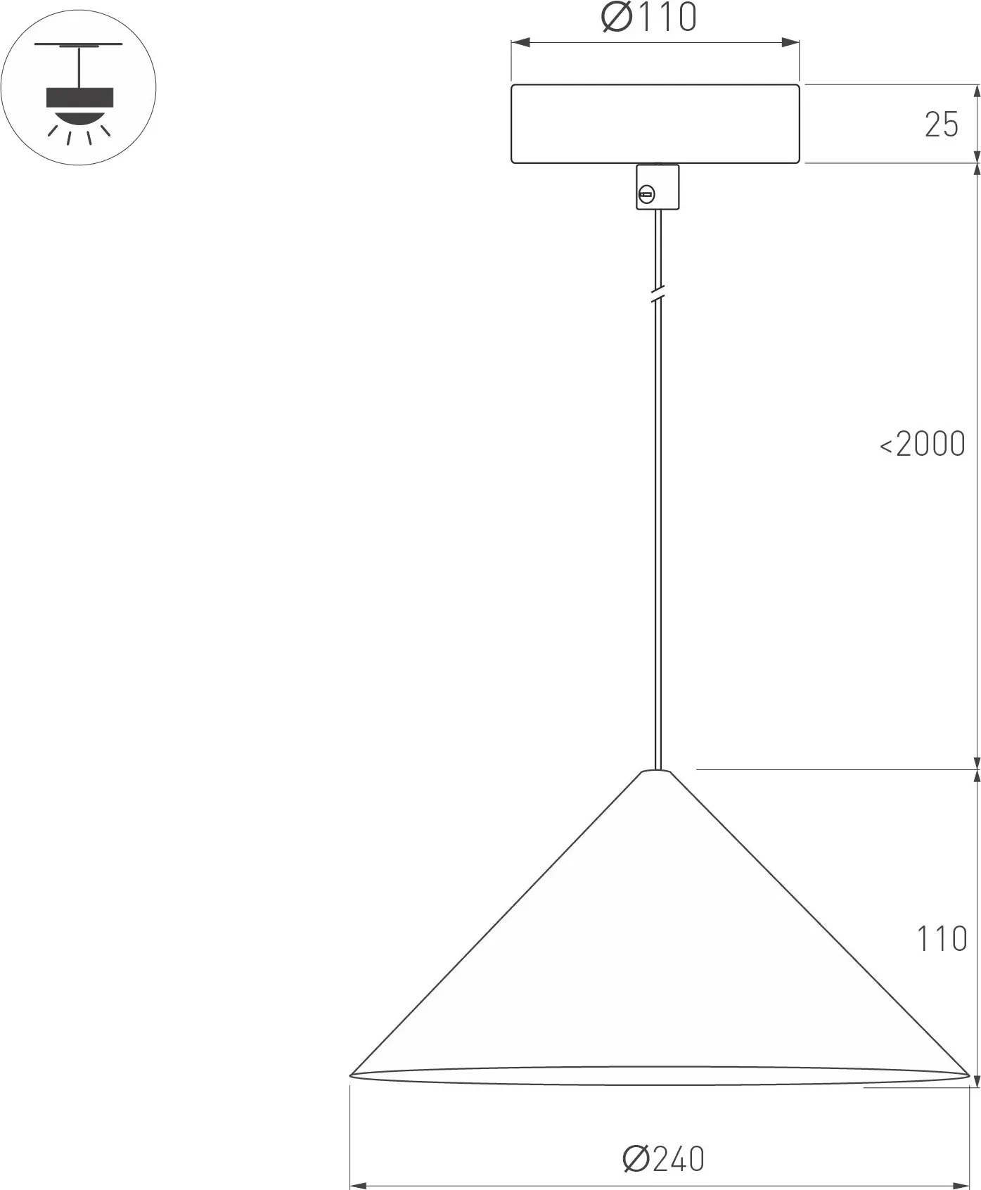 Потолочный светильник Arlight SP-MAKOTO-R240-10W Warm2700 BK 36 deg / 057209 — фото 3