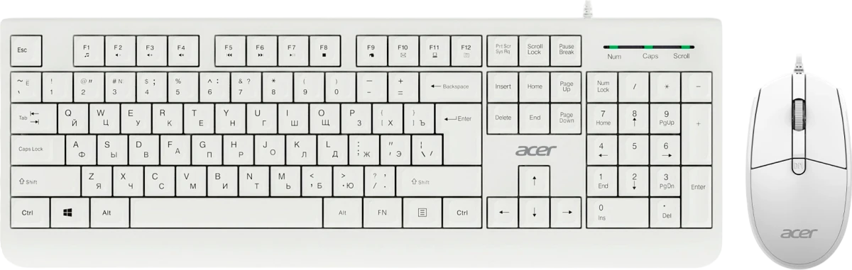 Комплект клавиатура и мышь Acer OCC400 (белый)