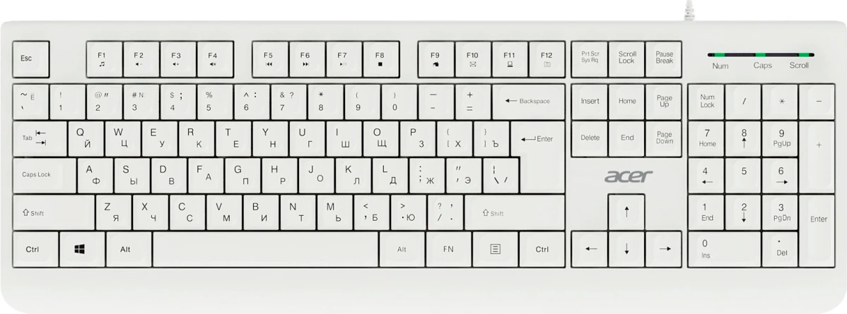Комплект клавиатура и мышь Acer OCC400 (белый) — фото 2
