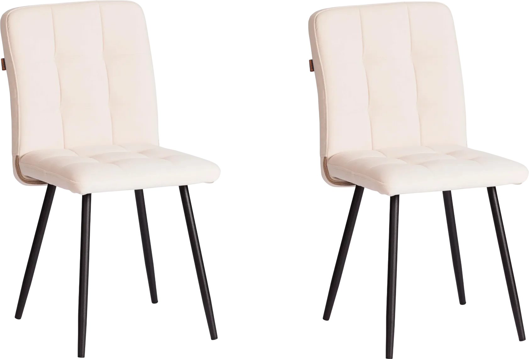 Набор стульев Tetchair Medeo LT (велюр, молочный/черный, 2 шт)