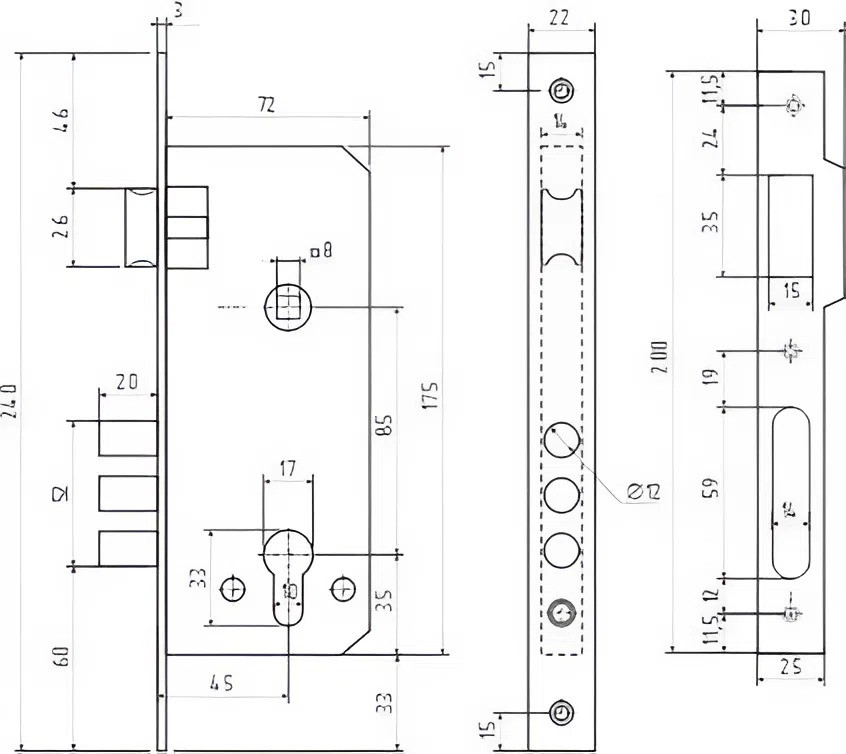 Комплект дверной фурнитуры FM HP -85.0423 CR (с цилиндровым механизмом) — фото 2