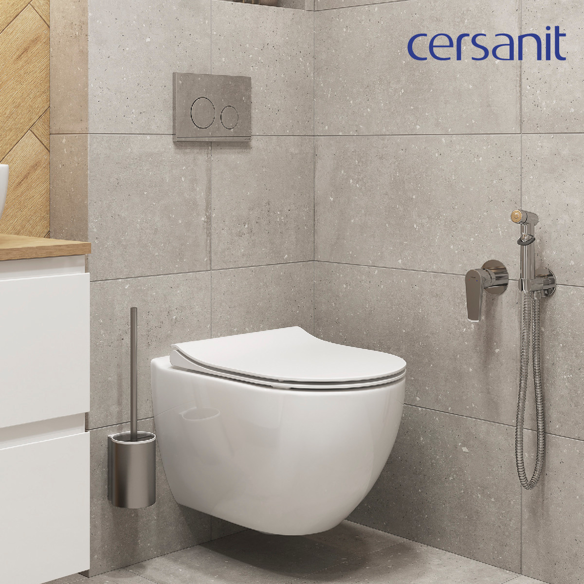 Унитаз подвесной с инсталляцией Cersanit Brasko Smart DPL EO Slim + Aqua 50 Prime М LP / 69315 — фото 2