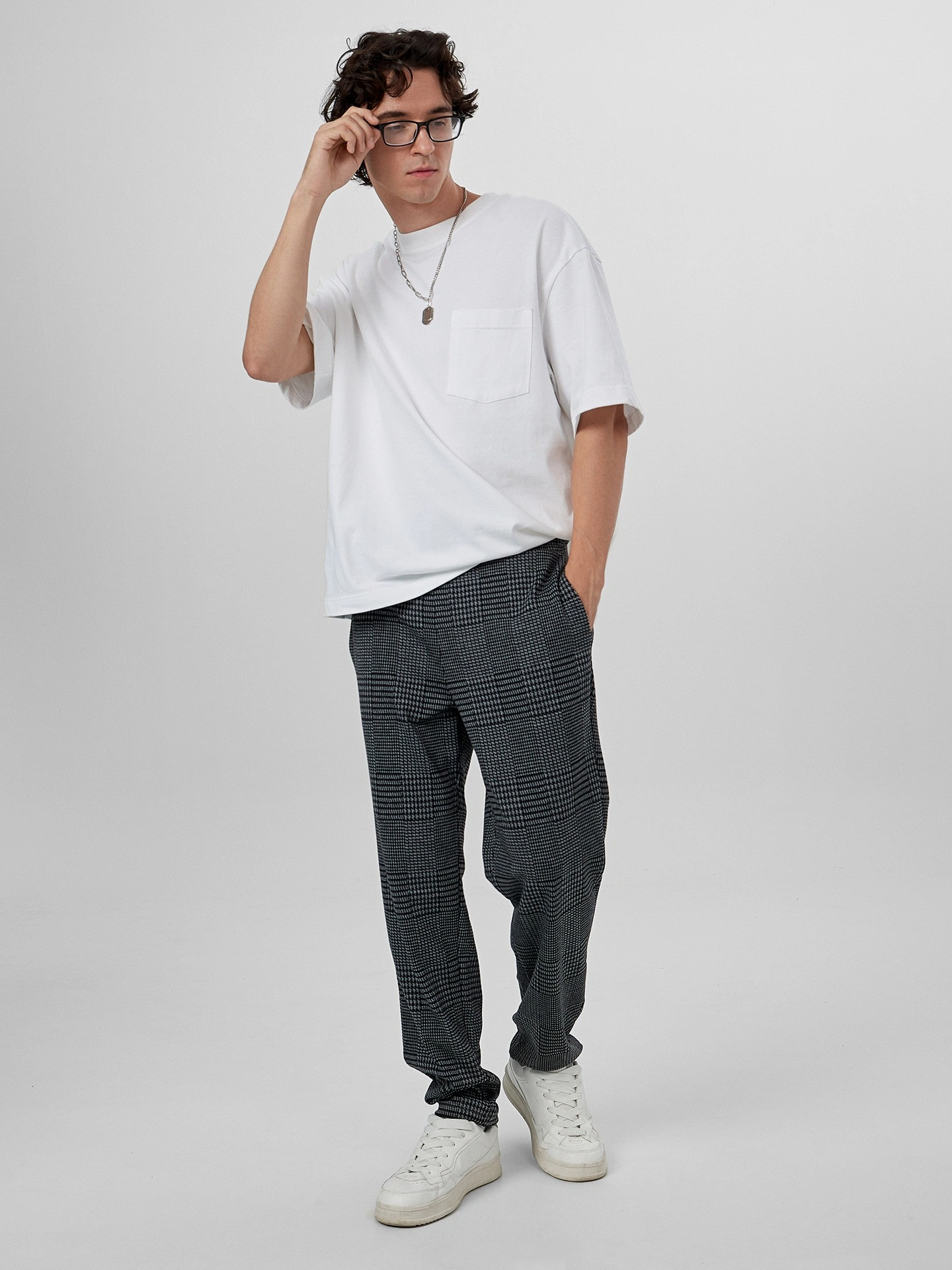 Штаны Mark Formelle 181219-1 (р.86-182/188, клетка черная на сером) — фото 5