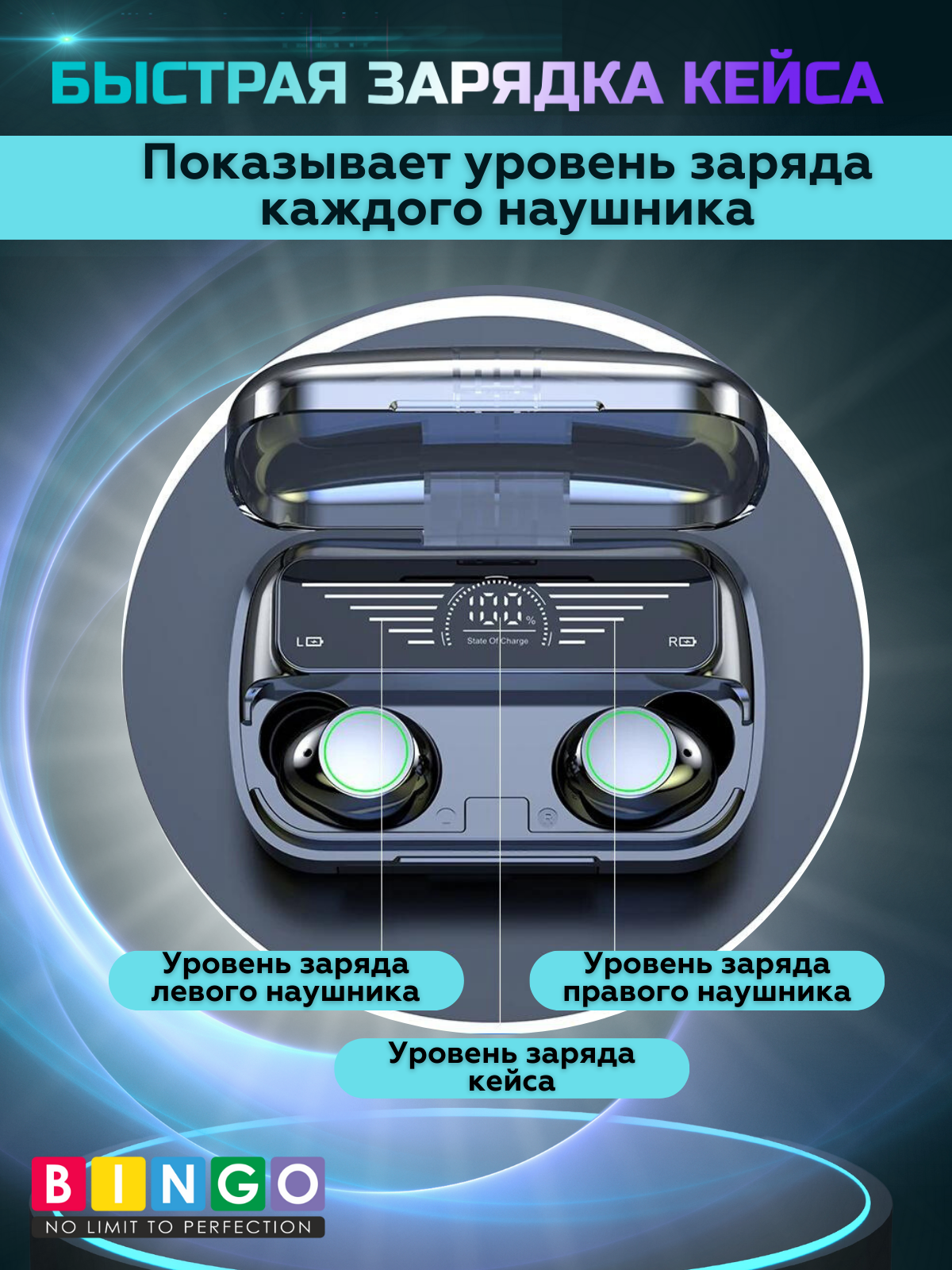 Беспроводные наушники Bingo BQ10 (черный) — фото 3