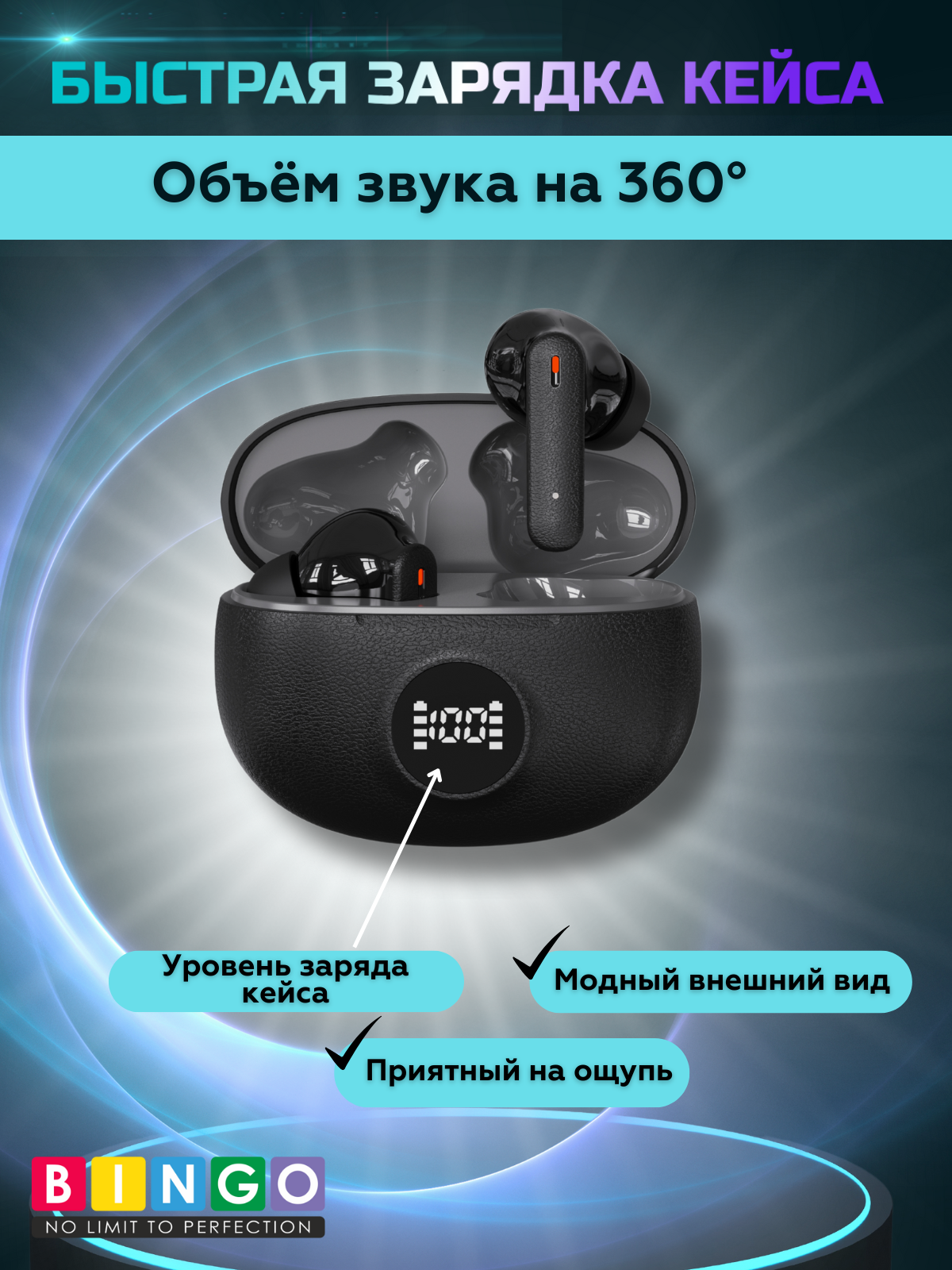 Беспроводные наушники Bingo D03 (черный) — фото 2