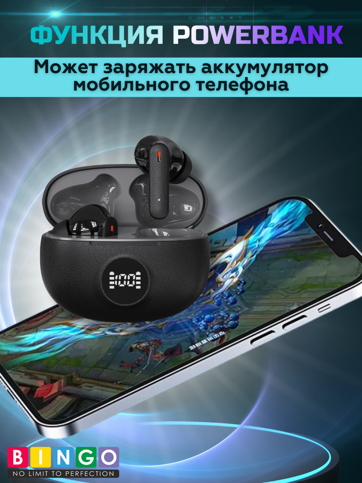 Беспроводные наушники Bingo D03 (черный) — фото 5