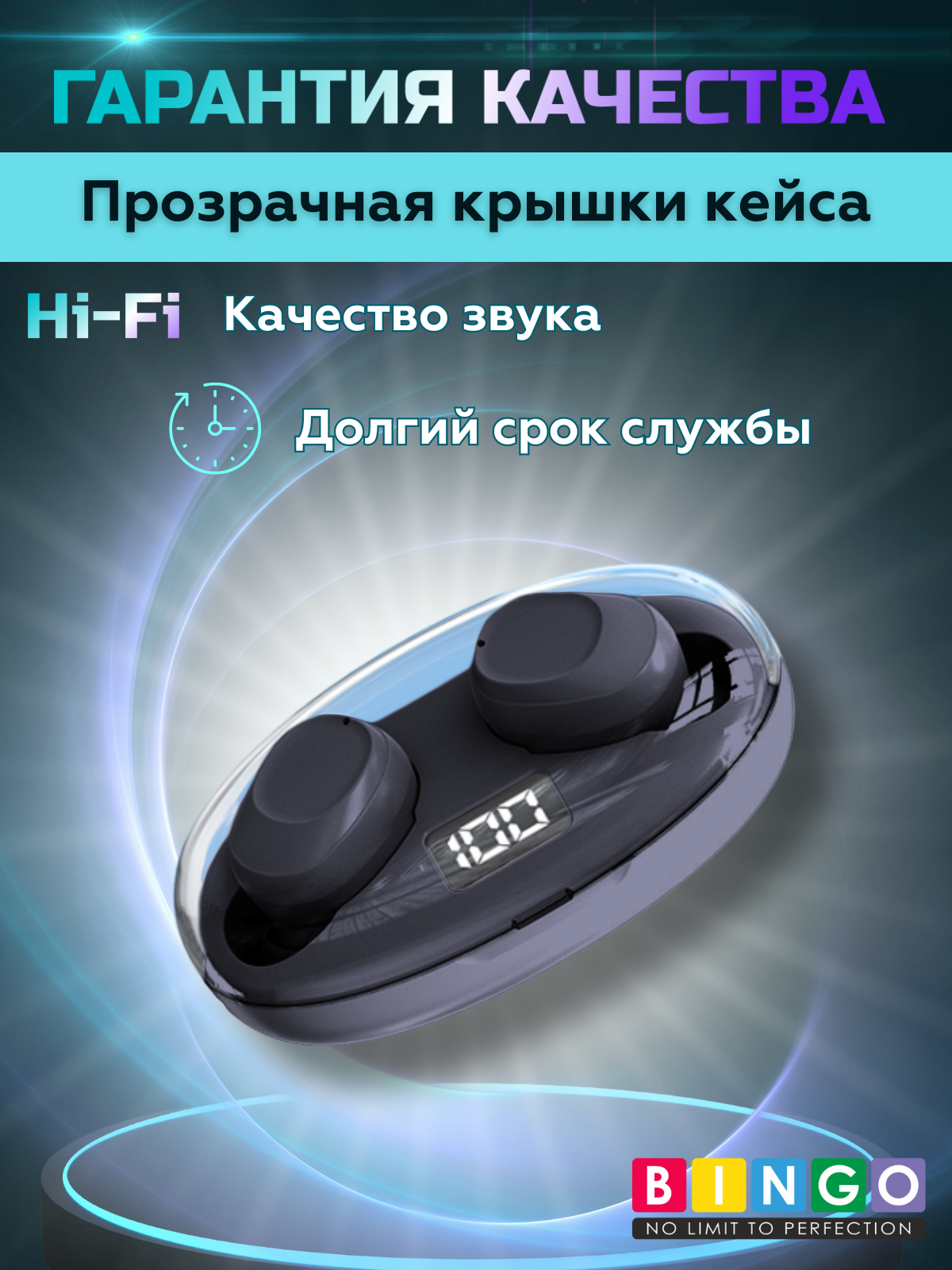 Беспроводные наушники Bingo K50 (черный) — фото 2