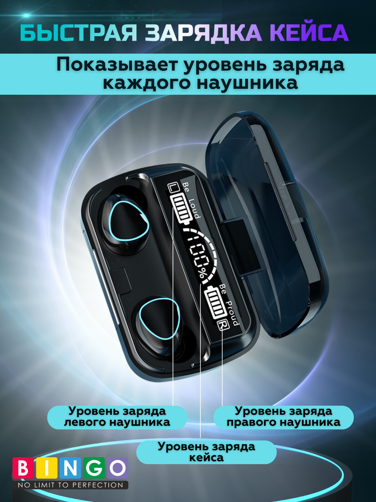 Беспроводные наушники Bingo M10 (черный) — фото 3