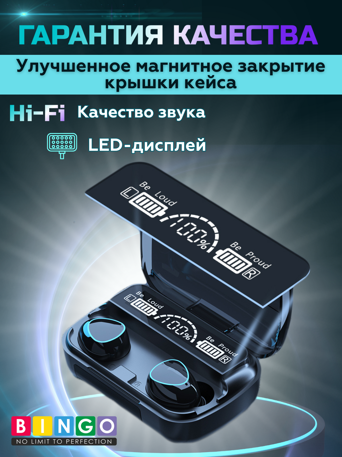 Беспроводные наушники Bingo M10 (черный) — фото 2