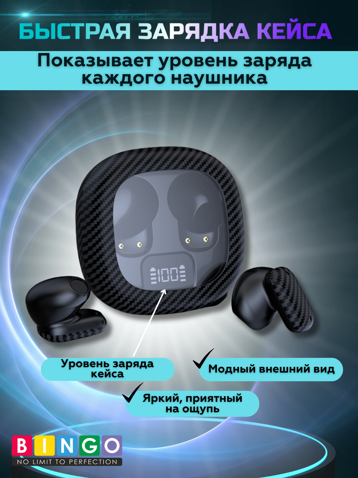 Беспроводные наушники Bingo D01 (белые) — фото 3
