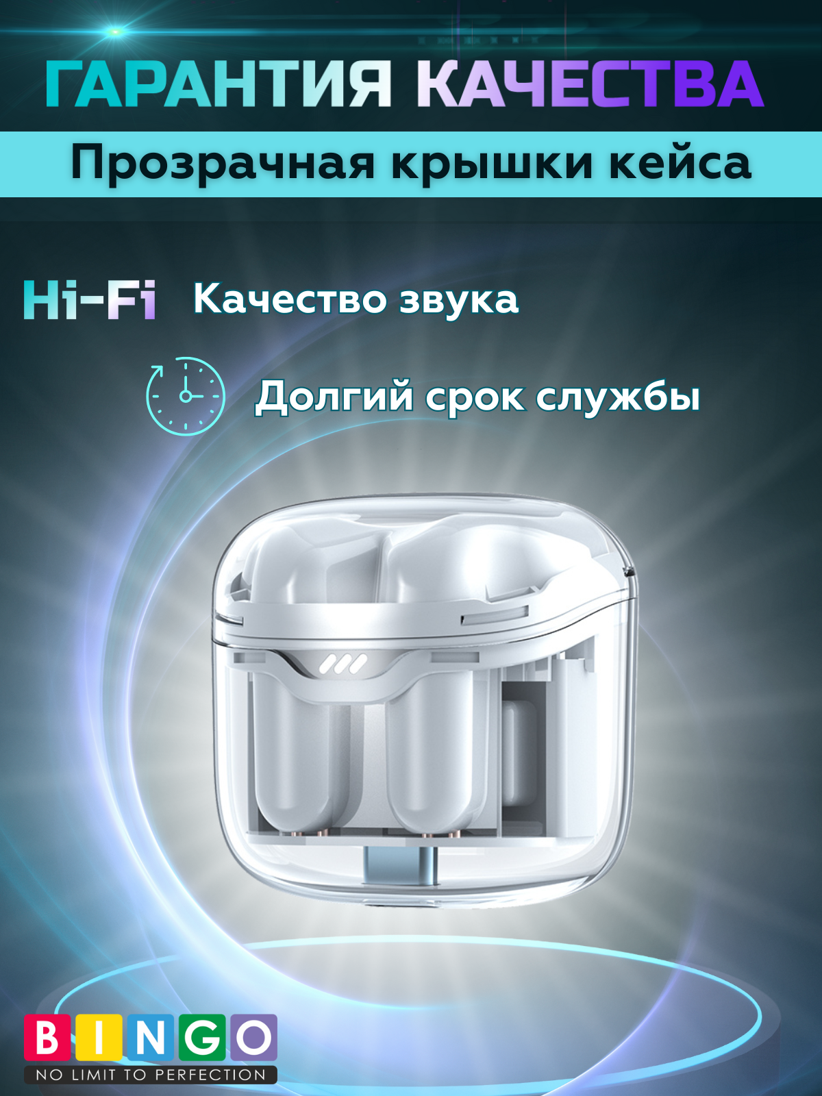 Беспроводные наушники Bingo TM40 (белый) — фото 2