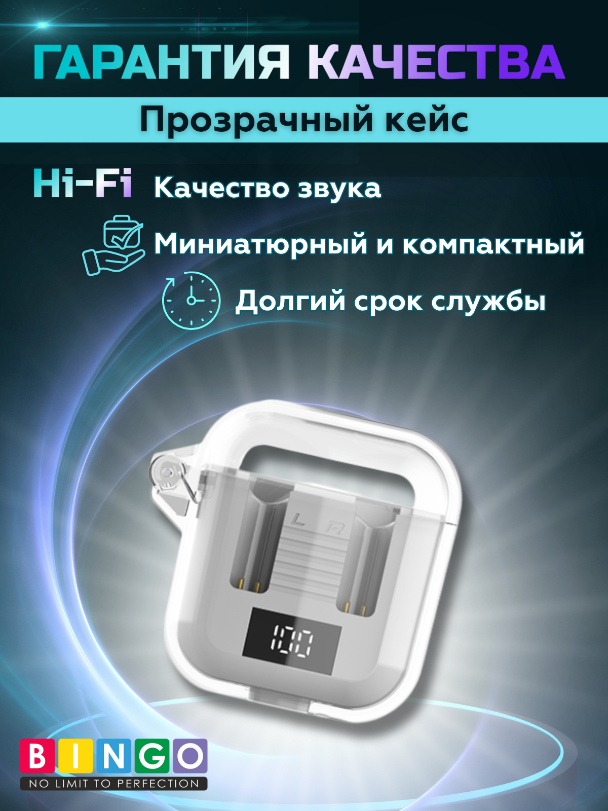 Беспроводные наушники Bingo TM90 (белый) — фото 2