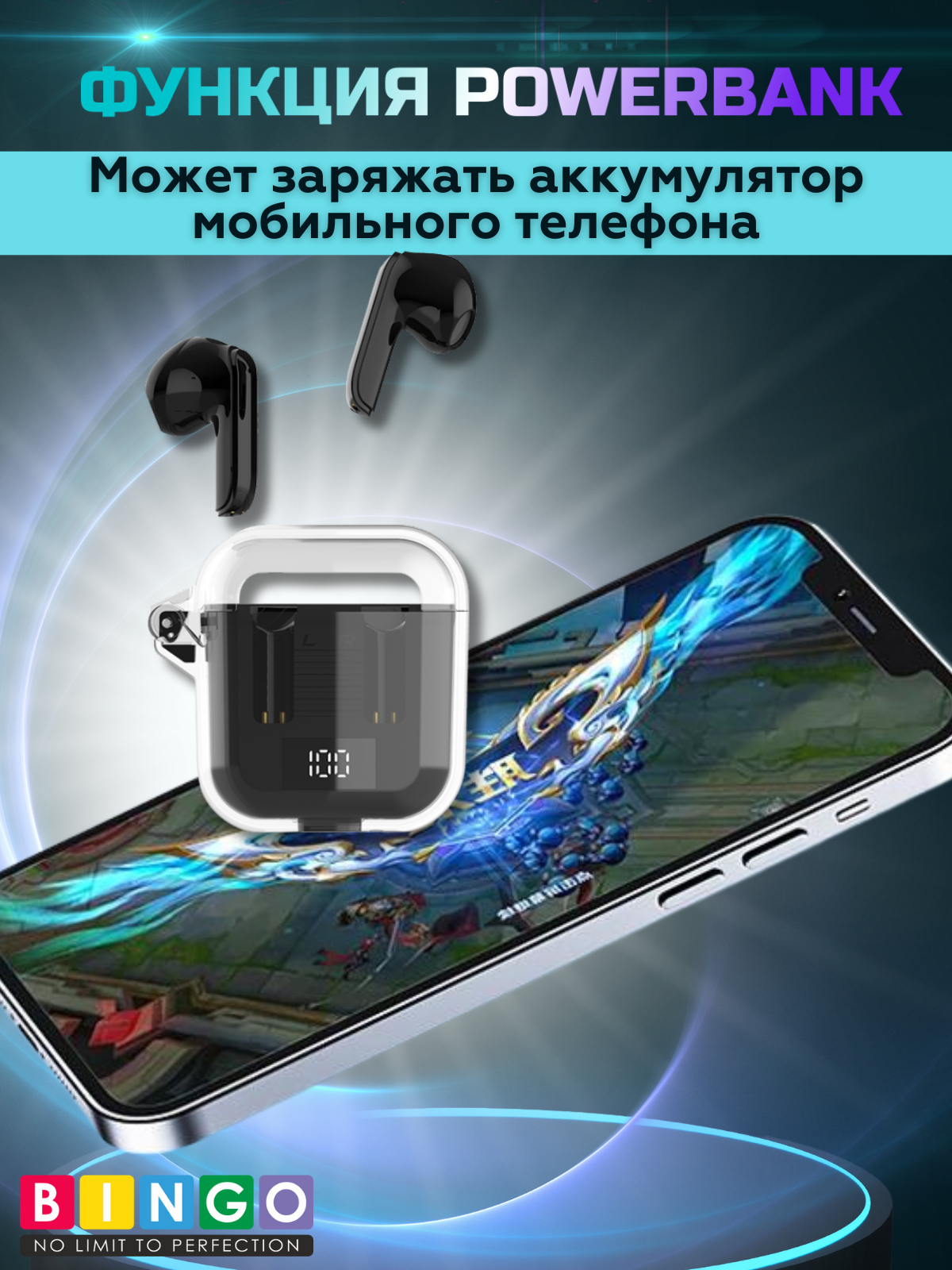Беспроводные наушники Bingo TM90 (черный) — фото 6