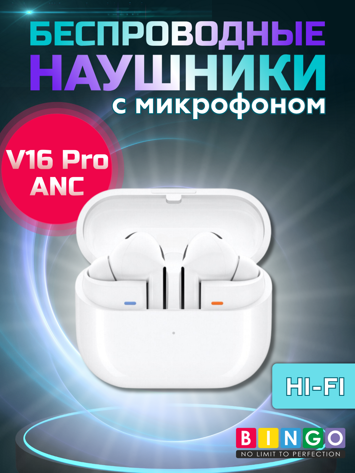 Беспроводные наушники Bingo V16 Pro ANC (белый)