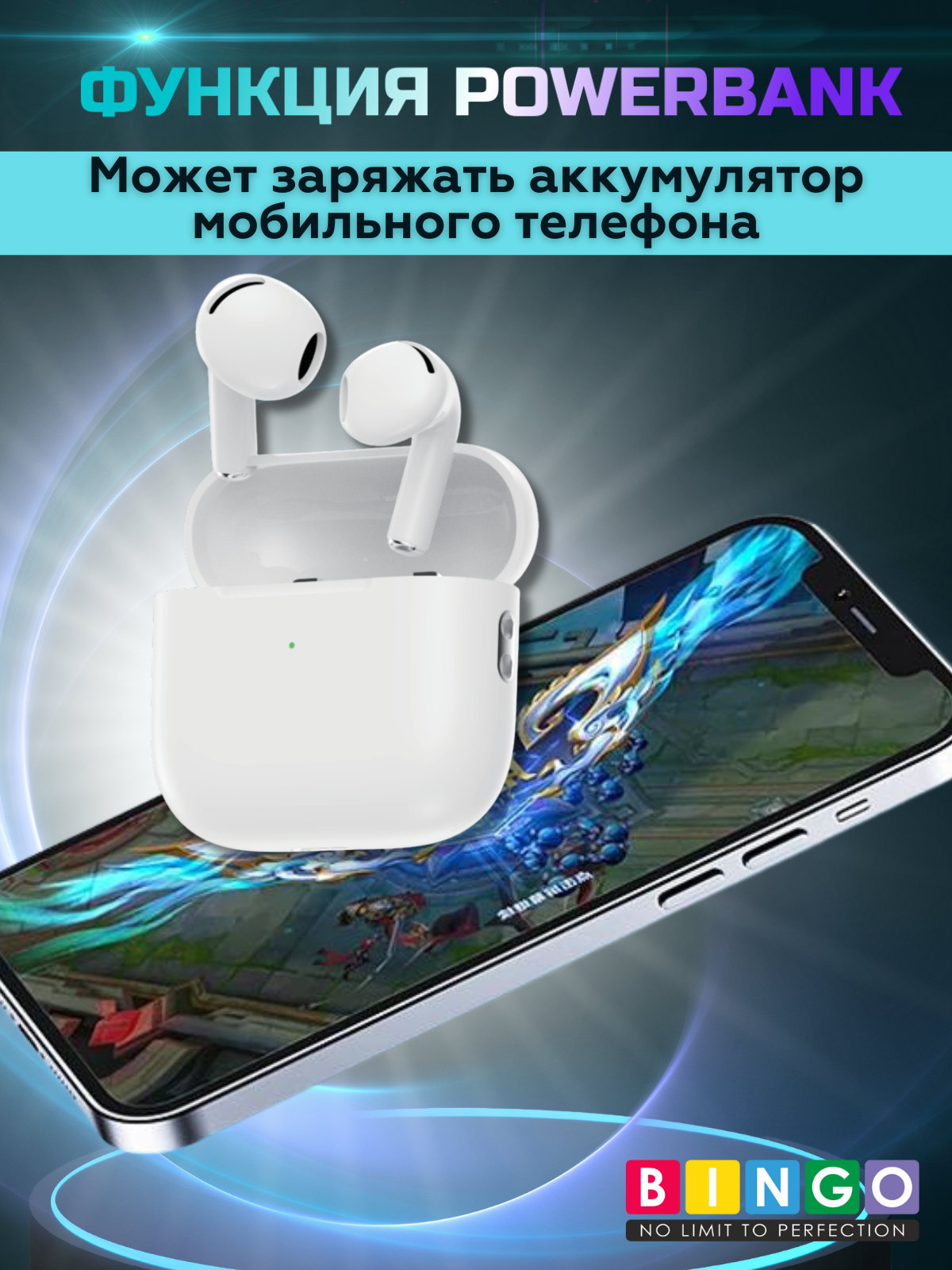 Беспроводные наушники Bingo VT-i04 (белый) — фото 6