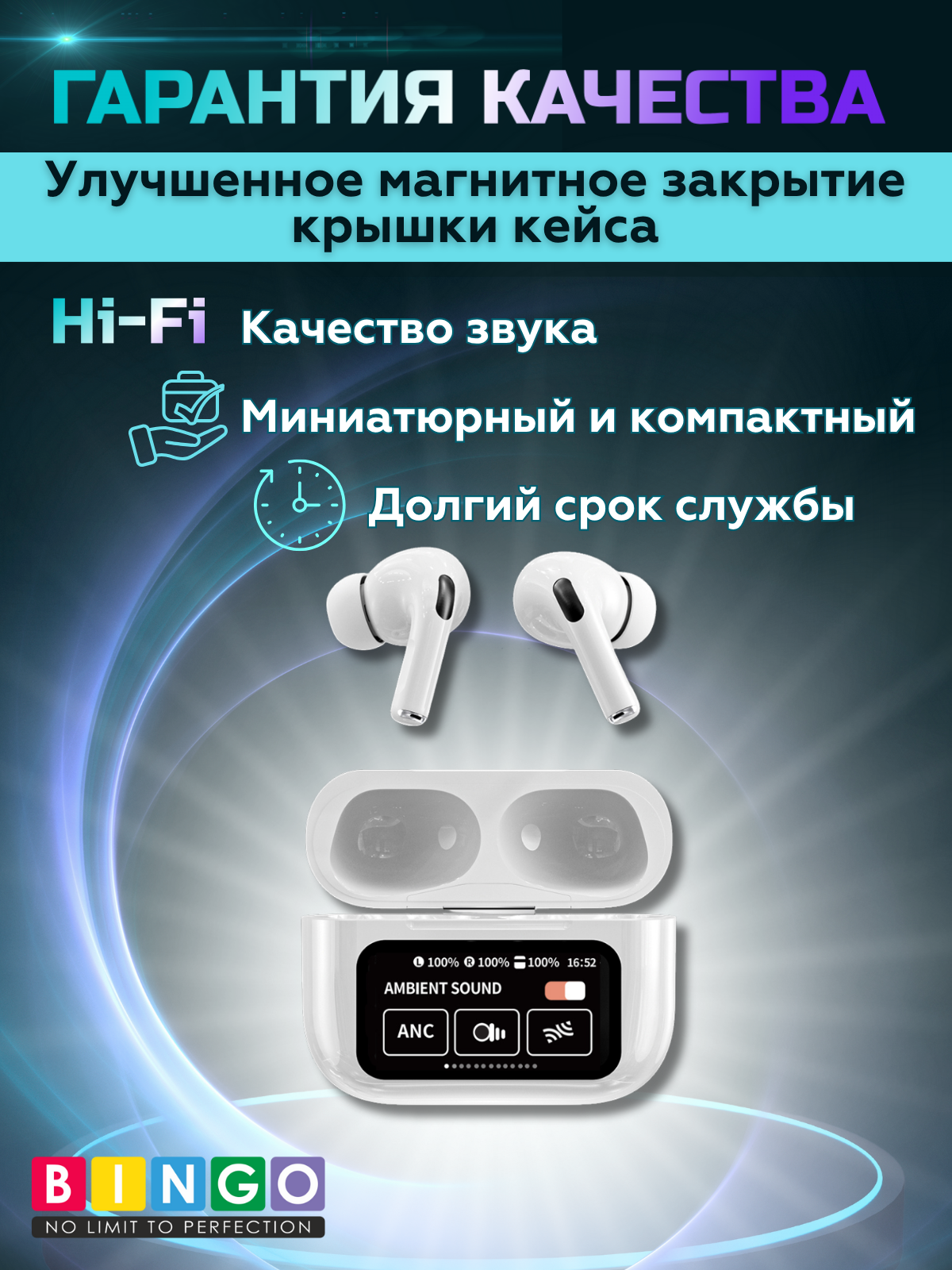 Беспроводные наушники Bingo VT-i30 (белый) — фото 2