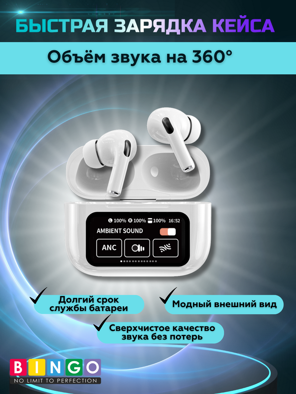 Беспроводные наушники Bingo VT-i30 (белый) — фото 3