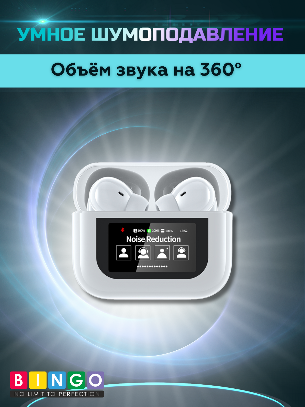 Беспроводные наушники Bingo YW07 (белый) — фото 3