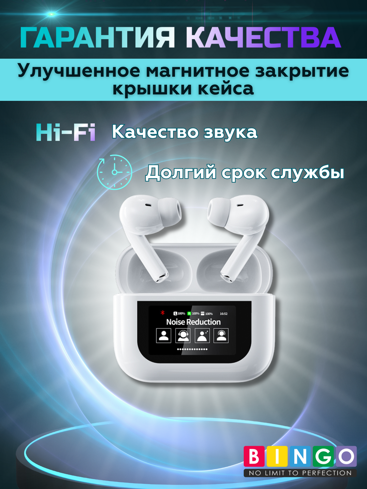 Беспроводные наушники Bingo YW07 (белый) — фото 2