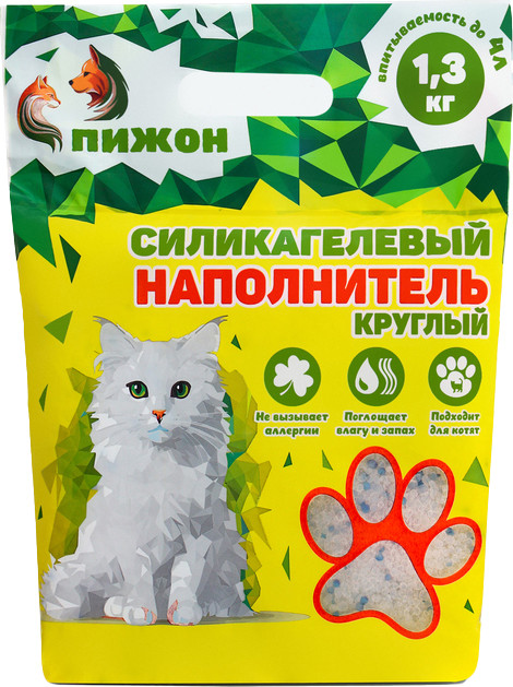 Наполнитель для туалета Пижон Силикагелевый / 3336534 (4л)