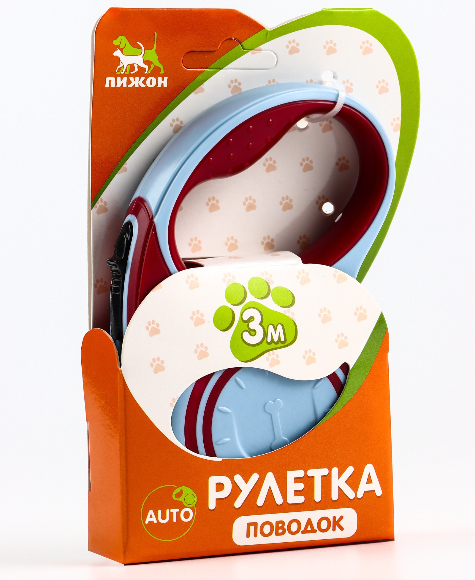 Поводок-рулетка Sima-Land Гонка / 10656801 (3м, голубой/розовый) — фото 6