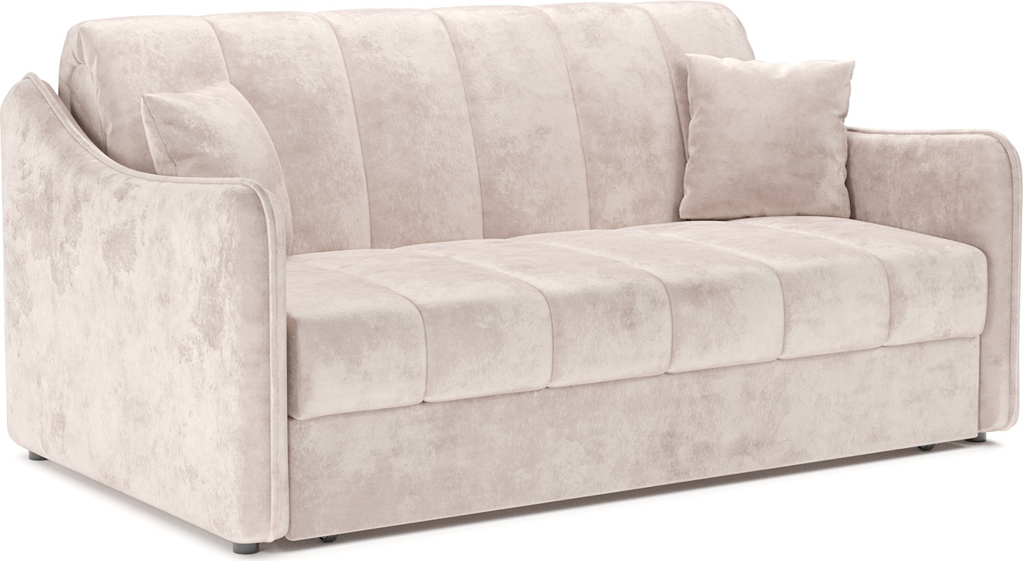 Диван Mebel-Ars Аккордеон Давос НПБ 120x200 (велюр бежевый Plush OWV-33)
