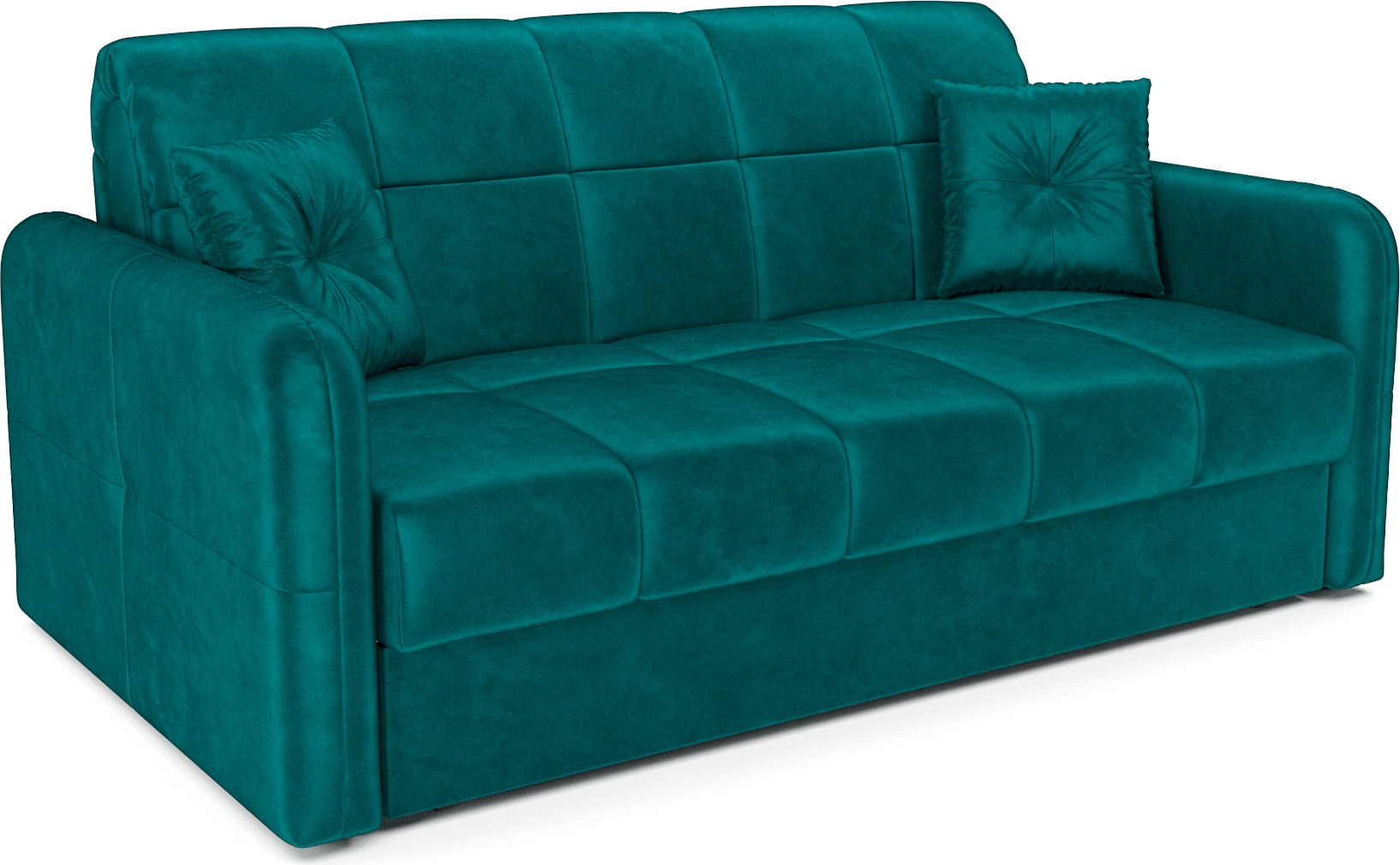 Диван Mebel-Ars Аккордеон Свег ППУ 120x200 (бархат сине-зеленый Star Velvet 43 Black Green) — фото 1