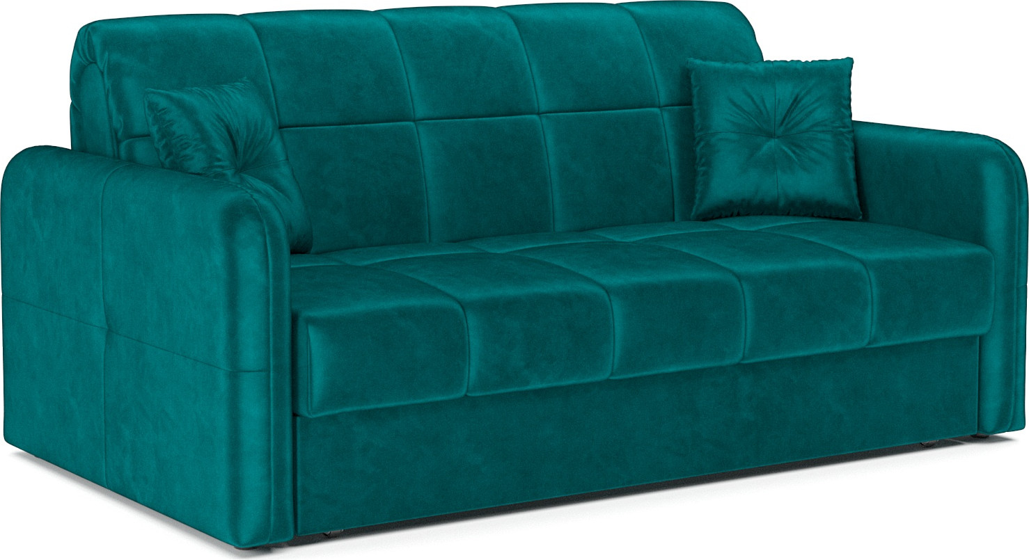 Диван Mebel-Ars Аккордеон Свег ППУ 120x200 (бархат сине-зеленый Star Velvet 43 Black Green) — фото 2