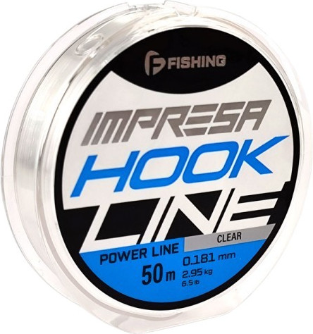 Леска монофильная F-Fishing Impresa Hook Line Clear 50м 0.181мм 2.95кг / FIMC5-0181