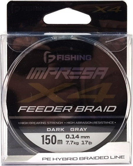 Леска плетеная F-Fishing Impresa Braid PE X4 Feeder 150м Dark Grey 0.14мм / FIMB1504-014 — фото 3