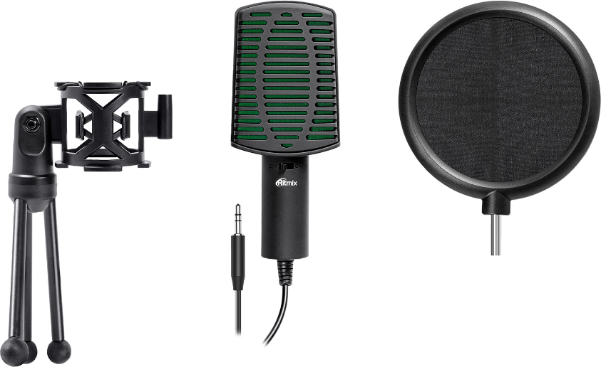 Микрофон Ritmix RDM-126 Pro (черный/зеленый) — фото 4