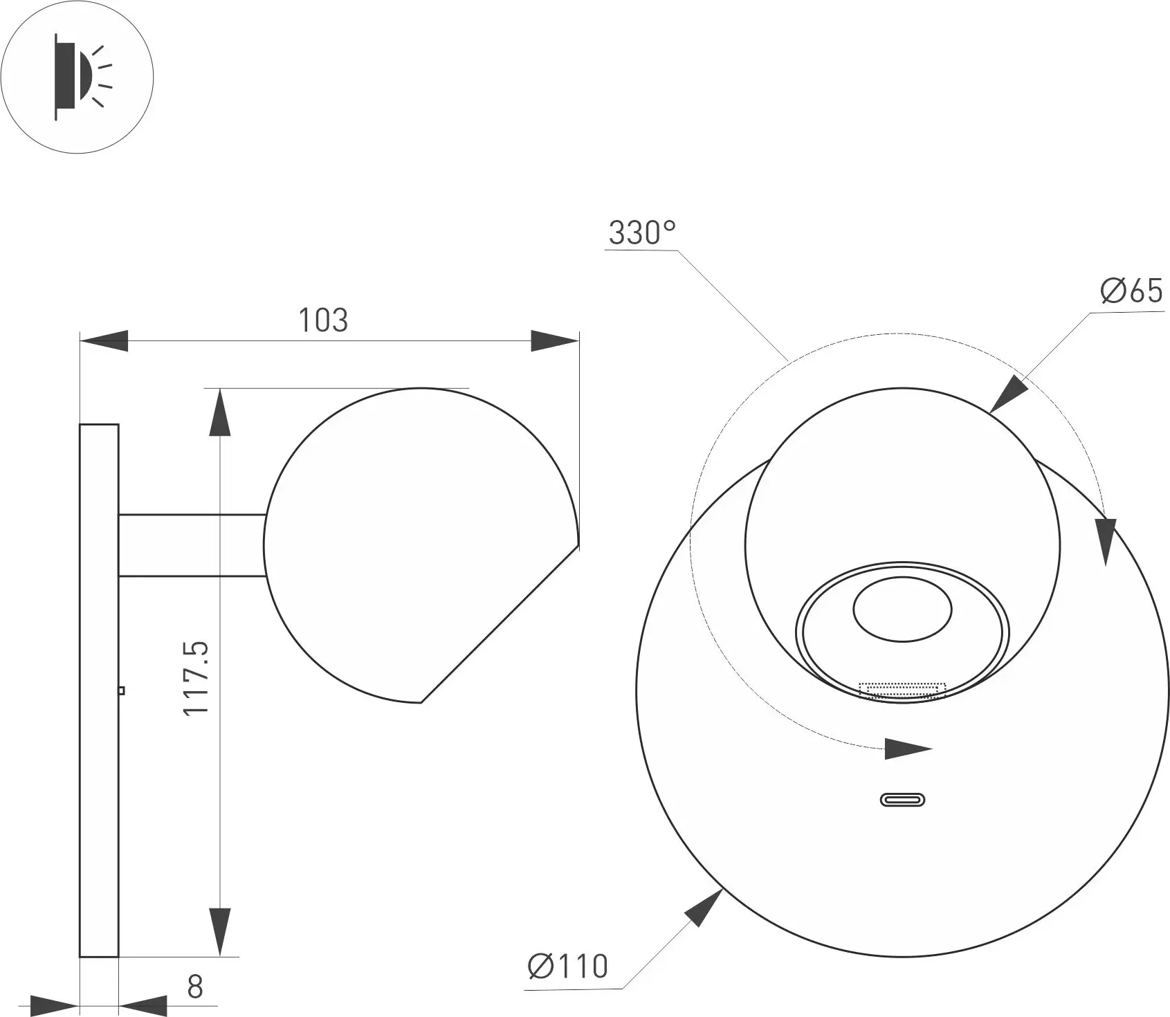Спот Arlight SP-OTTORI-WALL-CHARGE-6W Warm3000 BK 30 deg / 058480 — фото 4