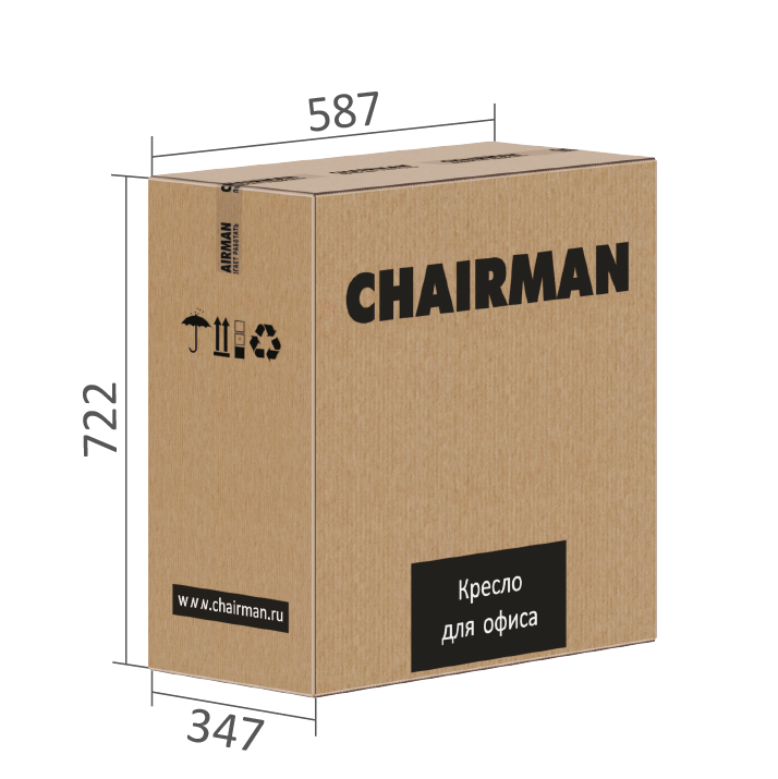 Кресло офисное Chairman 020 (ткань T-10 бежевый) — фото 3