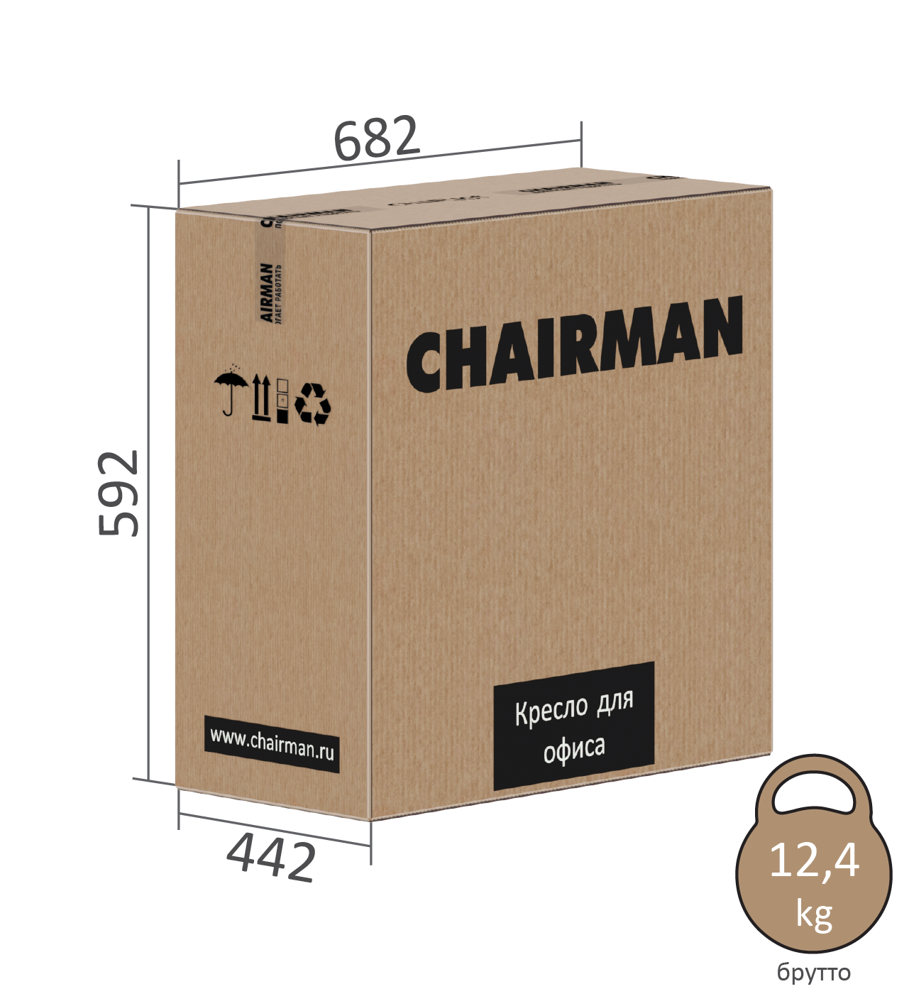 Стул офисный Chairman 500V (экокожа бежевый БП) — фото 4